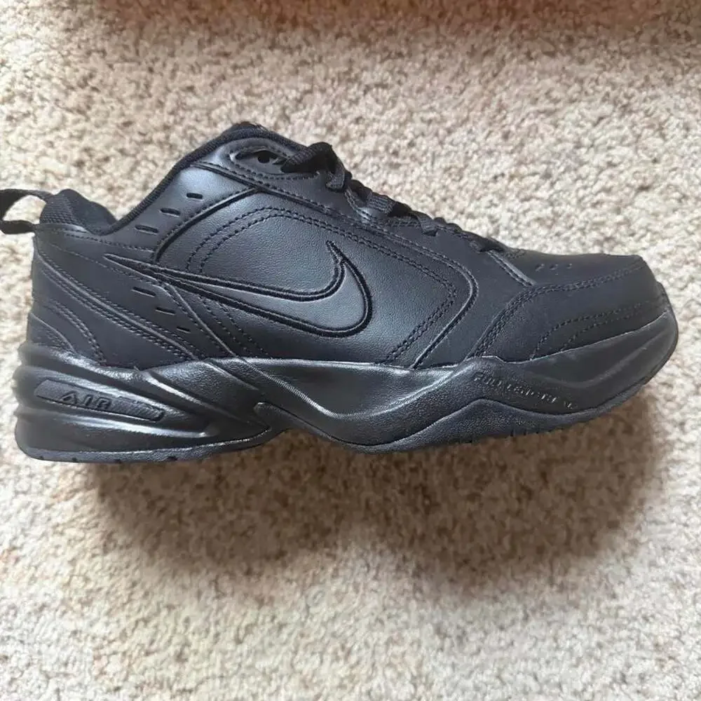 Nike Air Monarch IV 4E Wide Triple Black Sneakers 7.5
